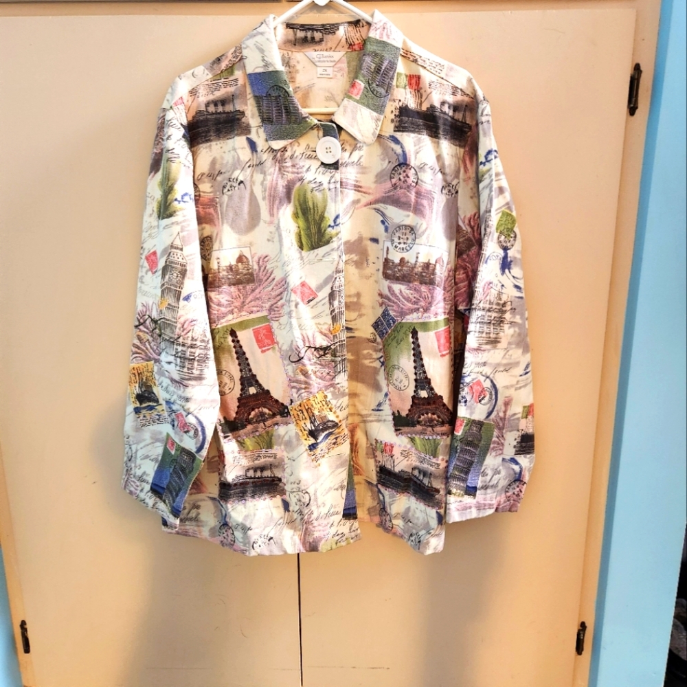 Christopher and Banks Casual Jacket. Loaded with color will. 2X
